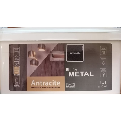 Rmd - Pittura Di Fondo Decorativa Grigio Antracite Per Effetto Stile Metal Ossidato 1,5L - CROMOLOGY