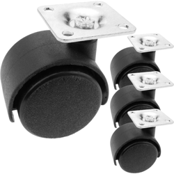 PrimeMatik - Rotelle pivotanti ruote di nylon senza freno 40 mm 34x34 mm 4 pack en oferta