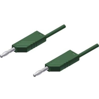 SKS Hirschmann MLN 200/2,5 GN Cavo di misura [Spina a banana 4 mm - Spina a banana 4 mm] 2.00 m Verde