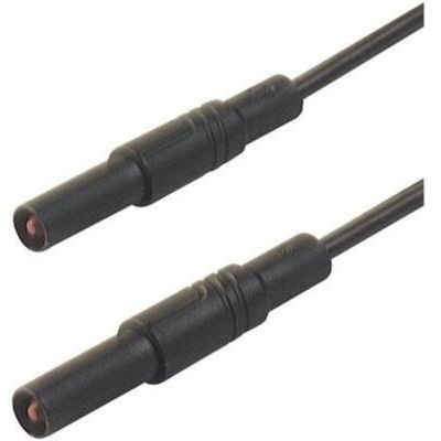 SKS Hirschmann MLS GG 50/2,5 sw Puntali di sicurezza [Spina a banana 4 mm - Spina a banana 4 mm] 0.50 m Nero