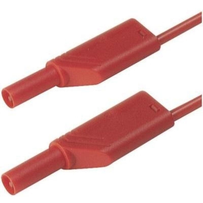 SKS Hirschmann MLS WS 50/1 rt Puntali di sicurezza [Spina a banana 4 mm - Spina a banana 4 mm] 0.50 m Rosso