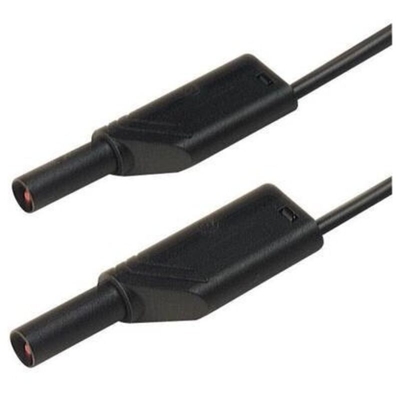 SKS Hirschmann MLS SIL WS 100/1 Puntali di sicurezza [Spina a banana 4 mm - Spina a banana 4 mm] 1.00 m Nero