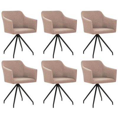 Sedie Per Sala Da Pranzo 6 Pz Girevoli In Tessuto Talpa