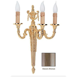Applique Classico In Ottone Lavorato 3 Luci Decoro Bronzo 100% Made In Italy precio