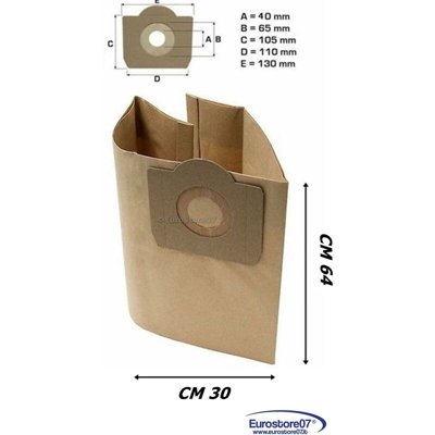 Agef - 5 SACCHETTI ASPIRAPOLVERE BIDONE KARCHER ROWENTA HOOVER CALOR AQUAVAC RW 18