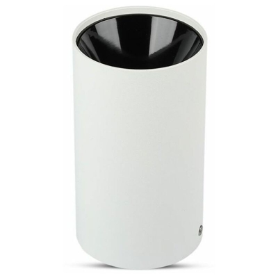 Portafaretto LED Montaggio a Plafone Rotondo GU10 Corpo Bianco Riflettore Nero - V-tac