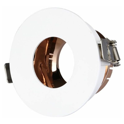 Portafaretto LED da Incasso GU10 Rotondo Colore Bianco con Interno Oro Rosa - V-tac