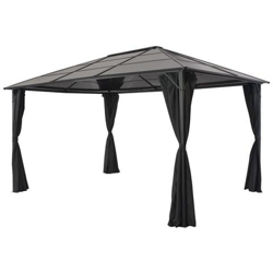 Gazebo con Tende 4x3x2,6 m Nero características
