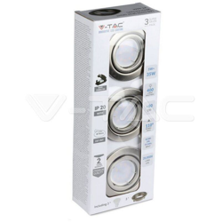 Faretto LED V-TAC da Incasso Rotondo 5W GU10 Colore Nichel Satinato 6400K (3 Pezzi) características