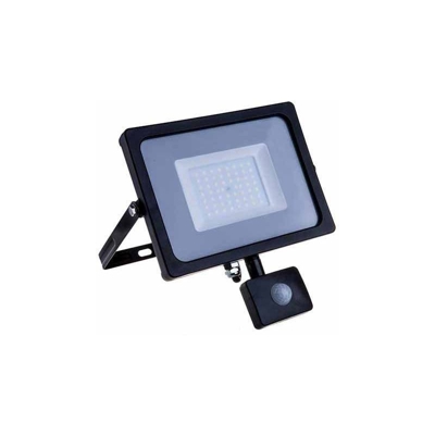 V-TAC PRO VT-20-S faro led 20W ultra slim nero con sensore PIR bianco caldo 3000K IP65 - SKU 451