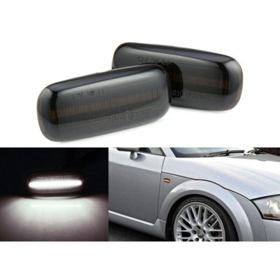 Kit Freccia Laterale a Led Side Marker Lente Nero Fume Luce Bianco Per Audi TT A2 8L A3 S3 B5 A4 S4 RS4 A6 S6 C5 - CARALL