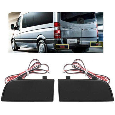 Kit 2 Fanali Posteriori A Led Nero Fume Per Mercedes Benz Sprinter Viano Sostituzione Riflettore Catarifrangente Originale - CARALL