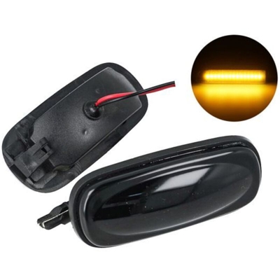 Kit Freccia Laterale a Led Side Marker Lente Nero Fume Luce Arancione Per Land Rover Discovery 2 Freelander 1 OEM XGB100310L - CARALL
