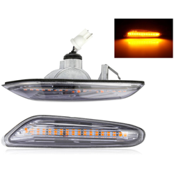 Kit Freccia Laterale a Led Side Marker Lente Trasparente Luce Arancione Per BMW E46 E36 E60 E61 E81 E82 E87 E88 E92 E93 X1 E84 X3 E83 X5 E53 E46 E81 en oferta