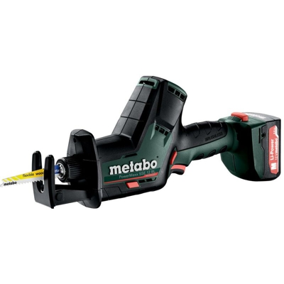 Metabo Sega diritta a batteria PowerMaxx SSE 12 BL, Valigetta in plastica, 12V 2x2Ah Li-Ion + SC 30 - 602322500