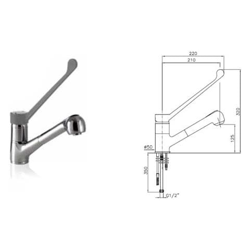 Rubinetto Miscelatore Cucina Ristorante Pizzeria Lavello Doccetta Estraibile Rs7921 precio