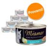 Set prova misto! Miamor Delicato Filetto Naturale 12 x 80 g - Mix 1: Pollo & Tonno, Tonnetto striato, Tonno & Polpa di Granchio, Tonno & Gamberetti