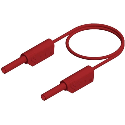 SKS Hirschmann MVL S 25/1 Au Puntali di sicurezza [Spina a banana 2 mm - Spina a banana 2 mm] 25.00 cm Rosso