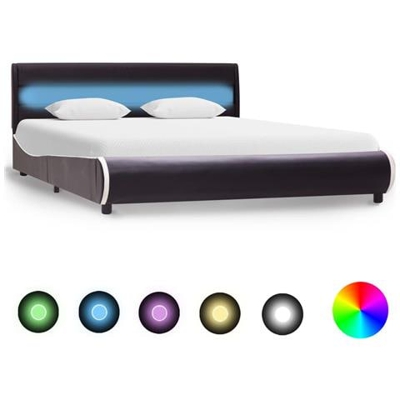 Giroletto Con Led Nero In Similpelle 120x200 Cm