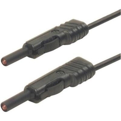 SKS Hirschmann MLB 50/1 V sw Cavo di misura [Spina a banana 4 mm - Spina a banana 4 mm] 0.50 m Nero