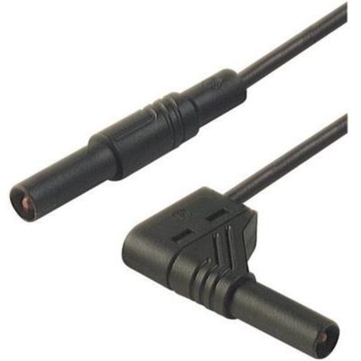 SKS Hirschmann MLS SIL WG 50/1 Puntali di sicurezza [Spina a banana 4 mm - Spina a banana 4 mm] 0.50 m Nero