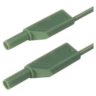 SKS Hirschmann MLS SIL WS 100/1 Puntali di sicurezza [Spina a banana 4 mm - Spina a banana 4 mm] 1.00 m Verde