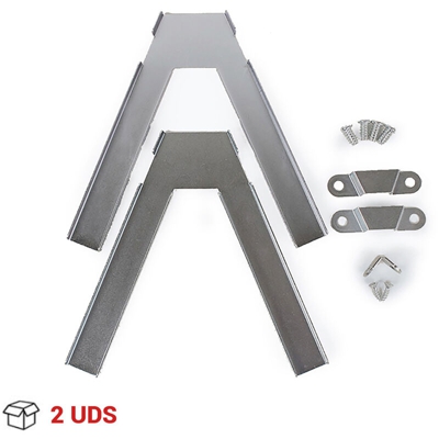 Set di 2 reggipiani ad angolo, Acciaio, Zincato. Marchio REI