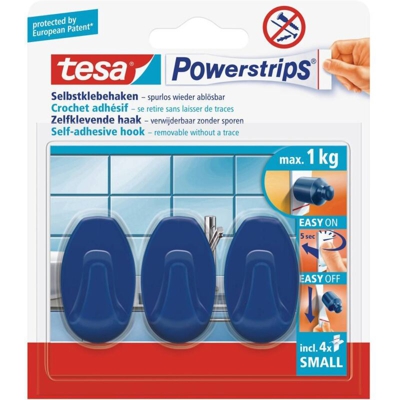 Gancio tesa Power Strip® Small ovale Blu 57546-15-01 tesa Contenuto: 3 pz.