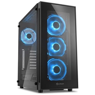 Case TG5 Middle Tower ATX / Micro-ATX / Mini-ITX 2 Porte USB 3.0 Colore Nero / Blu (Finestrato)