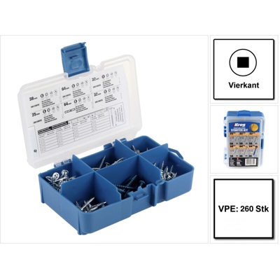 Pocket-Hole Assortimento di viti a foro, autofilettanti - 260 pezzi ( SK04 ) - Kreg