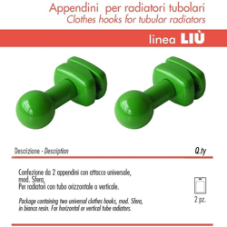 Pika' 2 appendini per radiatori liu' sfera colore verde precio