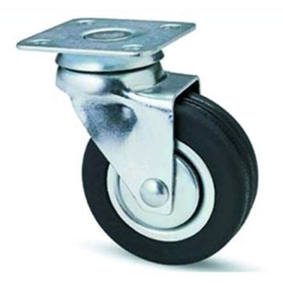 Ruota A Forcella Zincocromata Piastra Girevole Mm. 50X22 - BLINKY