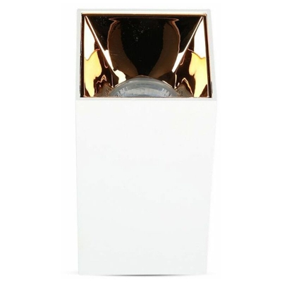 Portafaretto LED V-TAC Montaggio a Plafone Quadrato GU10 Corpo Bianco Riflettore Oro Rosa