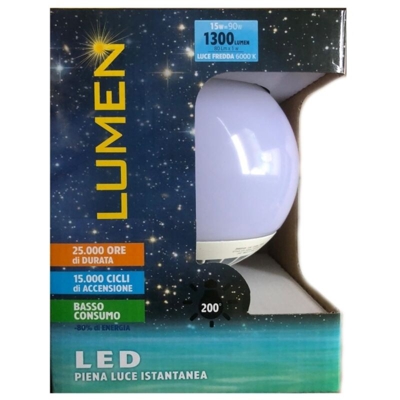 Lampada Led Globo Luce Fredda 15 W E27 - LÜMEN