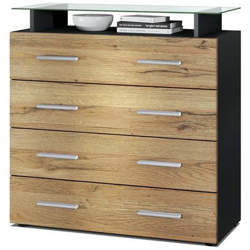 Comò Siena V2 In Nero Opaco E Rovere Naturale precio