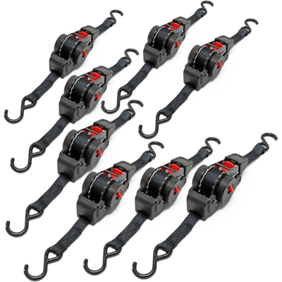 Cinghia di ancoraggio fissaggio 8 cinghie 100 daN 0,2 m 1,8 m PES con cricchetto - WILTEC