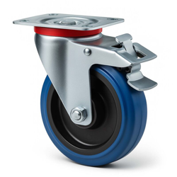 Wiltec - Rotella orientabile silenziosa con freno 200mm in plastica con piastra montaggio carico max.350kg en oferta