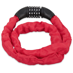 Lucchetto a Combinazione per Bicicletta, Codice a 5 Cifre, in Acciaio, 120 cm di Lunghezza, Rosso - RELAXDAYS características