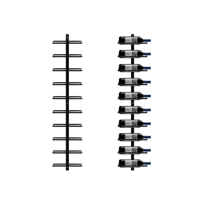 Yaheetech Portabottiglie Vino da Parete 126 cm Scaffale Metallo Vino Porta 10 Bottiglie Mobile Portabottiglie Nero