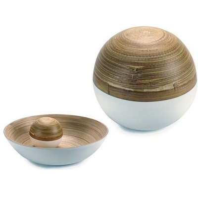 Gift Decor - Sfera Decorativa Bianco (10 x 10 x 10 cm) Bambù