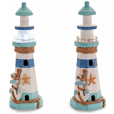 Statua Decorativa Legno (11 x 34 x 11 cm) Luci LED - GIFT DECOR