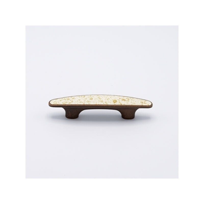 Polideas - Maniglia lunga arrotondata effetto rame con inserto maculato 118x21x24mm - 052 Bridge