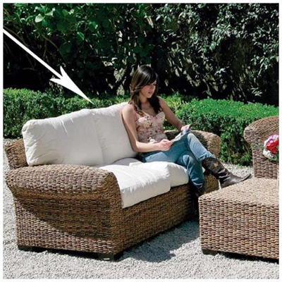 Divano in fibra naturale da arredo giardino esterno 2 posti