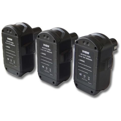3x Li-ioni Batteria 3000mah (18v) Per Apparecchi Ryobi Ryobi Radio Da Cantiere Cdr180, Cdr180m, R18i-0 Batteria Compressore.