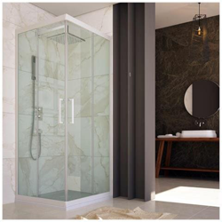 Box Doccia Angolare In Pvc 100x100 Cm H190 Vetro Trasparente Mod. Lite Profilo Bianco características