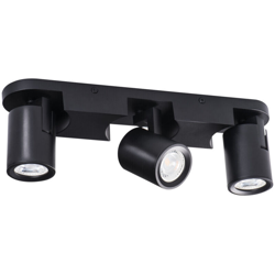 faretto parete laurin 220-240 volt 3 luci CE GU10 IP20 interno nero orientabile kan 29125 - KANLUX en oferta