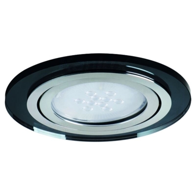 anello faretto incasso 1 pezzo 140 mm interno nero orientabile tondo vetro kan 27961 - KANLUX