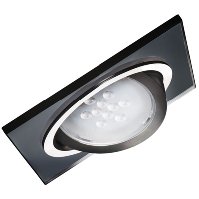 anello faretto incasso 1 pezzo 140 mm interno nero orientabile quadrato vetro kan 27963 - KANLUX