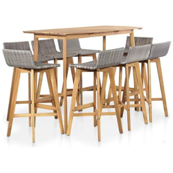 Set Da Bar Per Esterni 9 Pz In Polyrattan E Massello D'acacia características