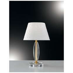I-EPOQUE / L1 - Lampada da tavolo dal deisgn moderno trasparente e con finiture oro 60 watt E27 características
